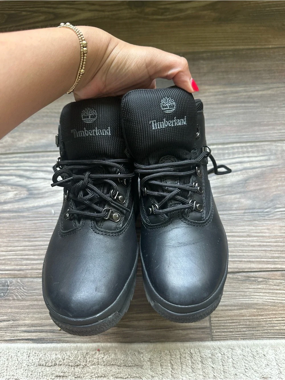 Timberland Kids Black Lace-Up Leather Boots